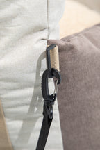 Side clip detail of HiDREAM Dog & Cat Car Safety Seat. Secure fastening for safe pet travel.
