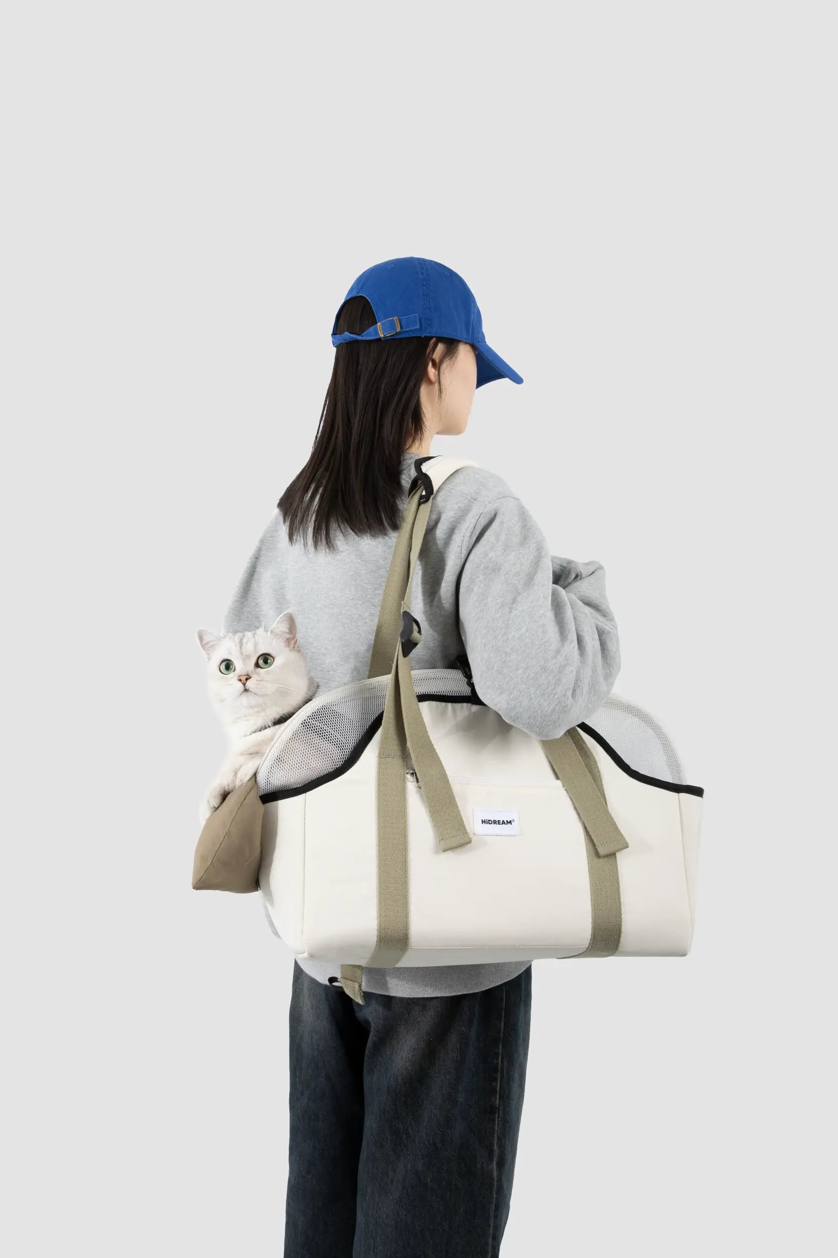 Pet Carrier Shoulder Bag – Removable Mesh Top for Cats & Small Dogs