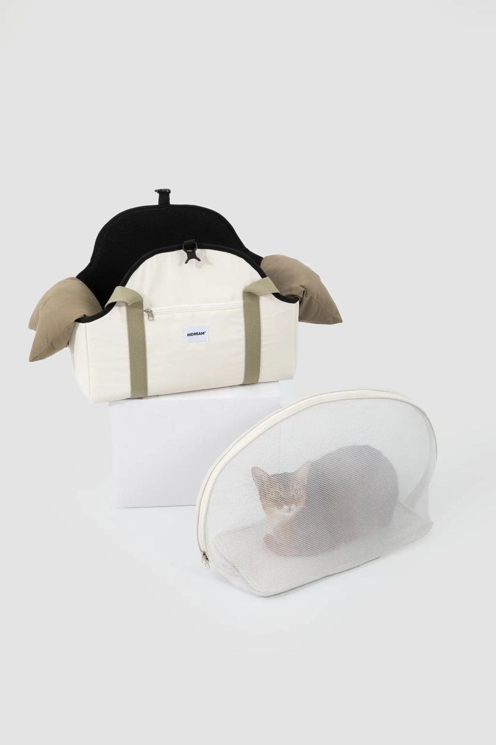 Pet Carrier Shoulder Bag – Removable Mesh Top for Cats & Small Dogs