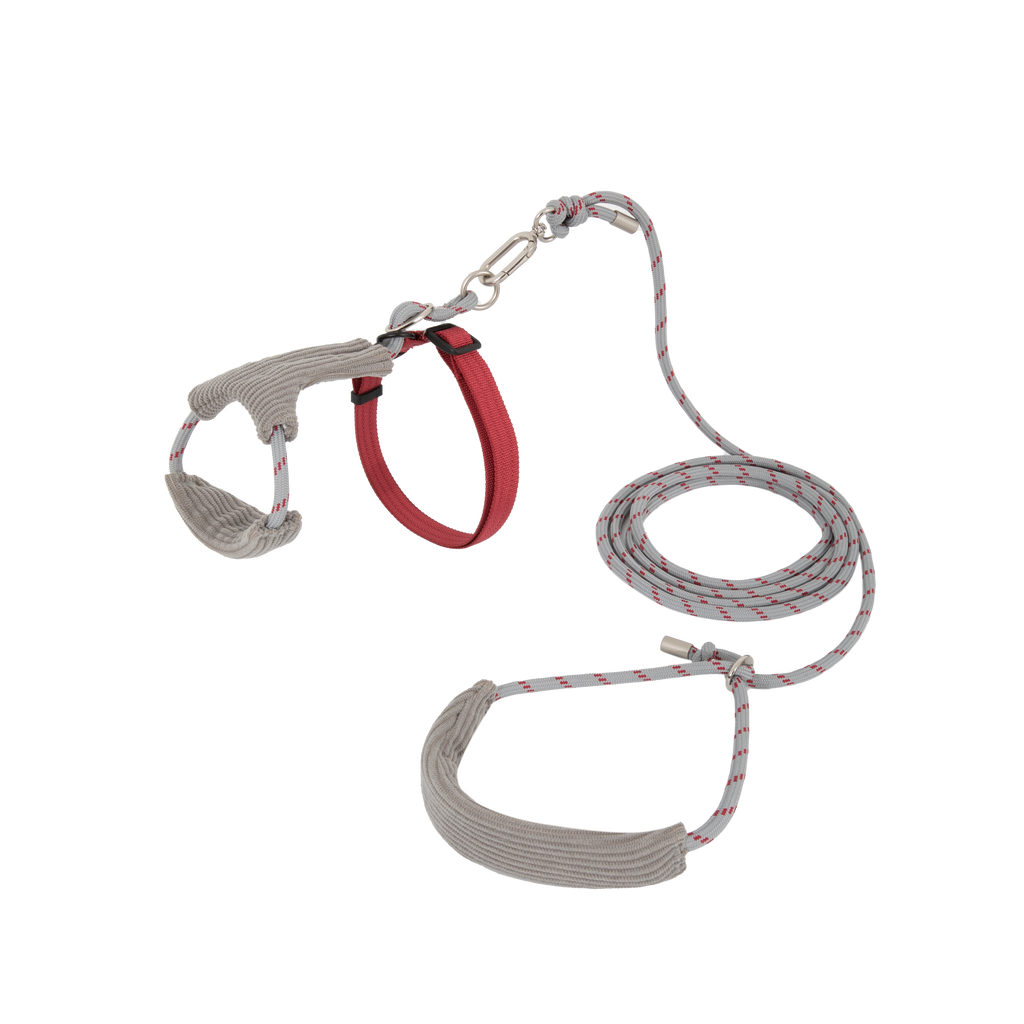 Corduroy Cat Harness & Leash Set – Escape-Proof, Hands-Free Walking