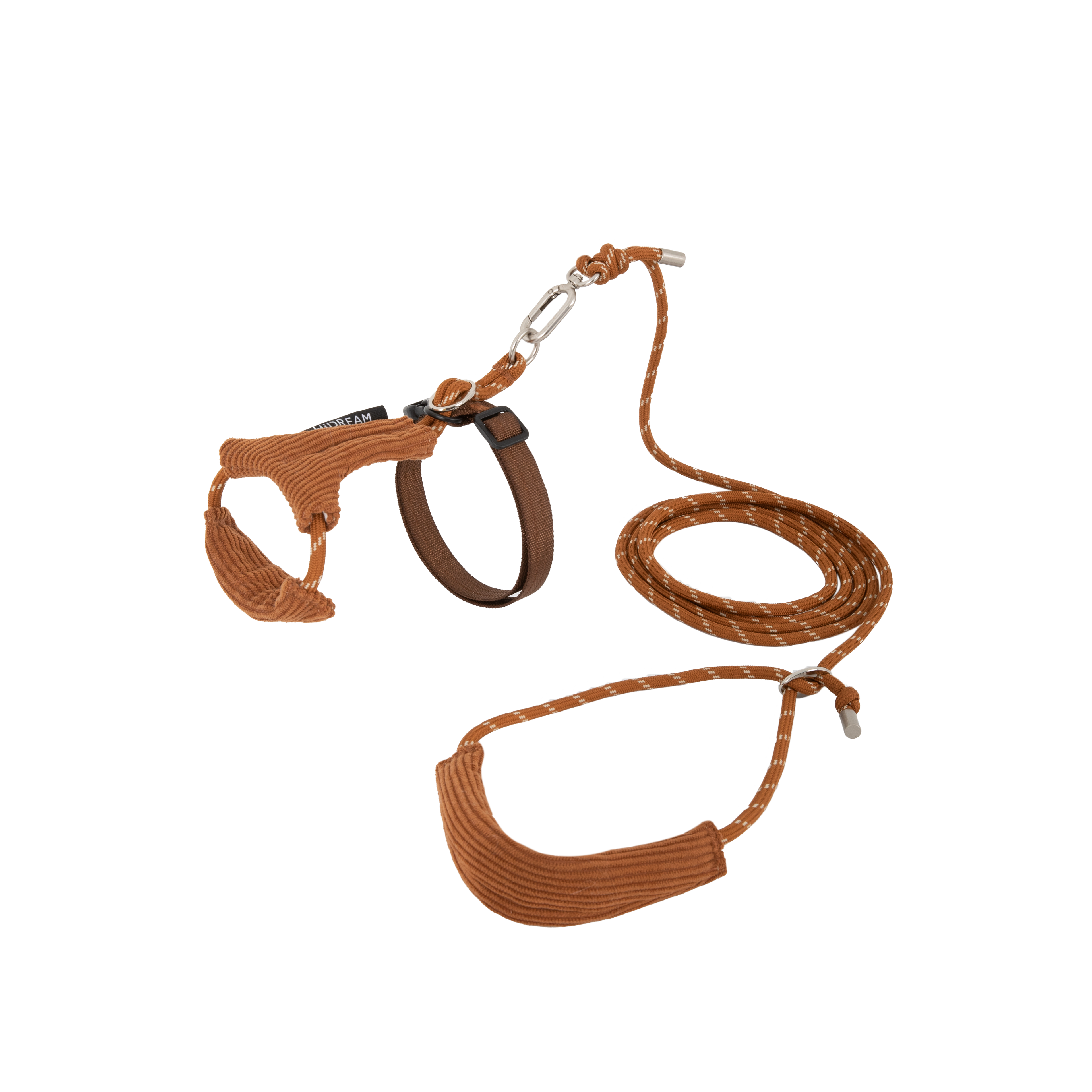 Corduroy Cat Harness & Leash Set – Escape-Proof, Hands-Free Walking