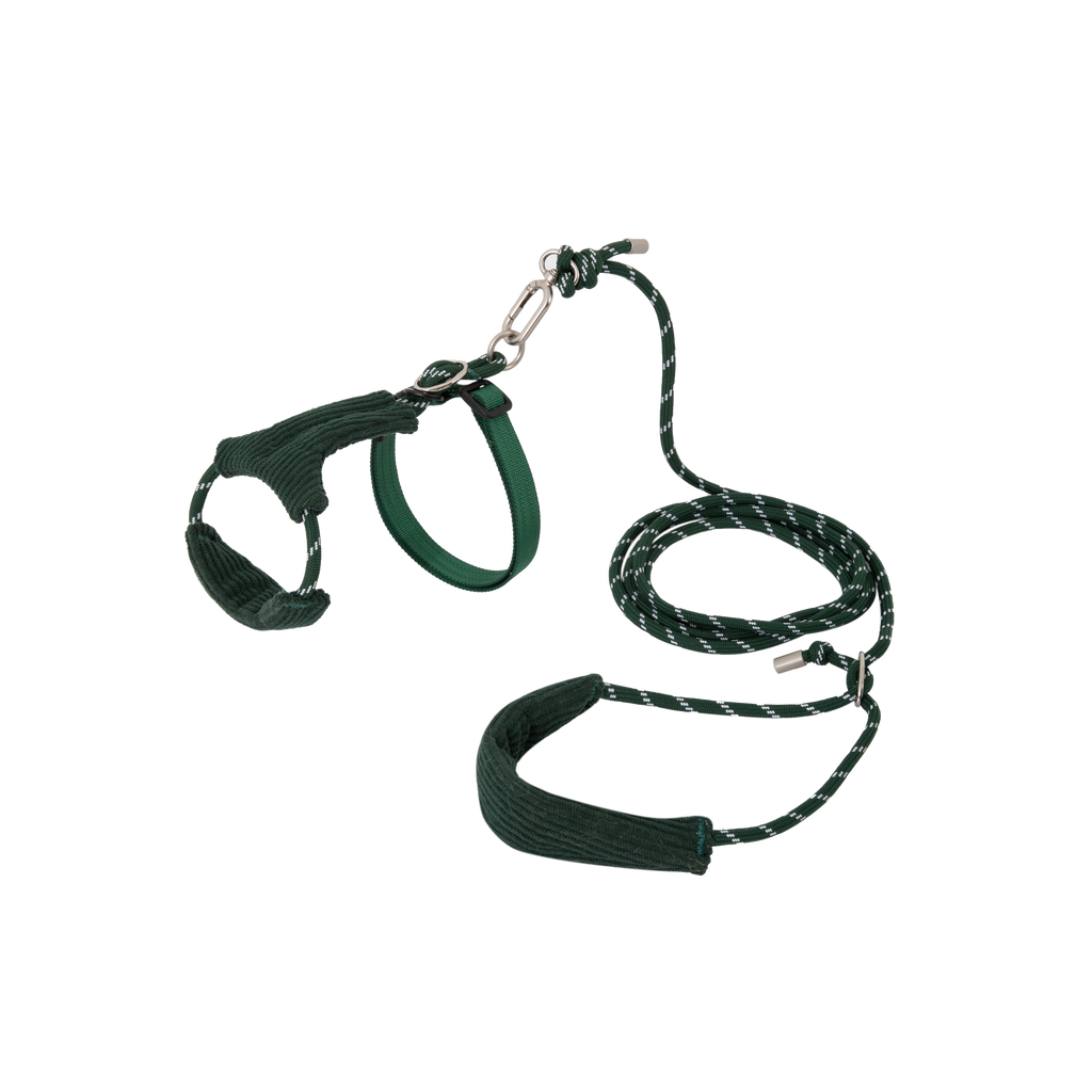 Corduroy Cat Harness & Leash Set – Escape-Proof, Hands-Free Walking