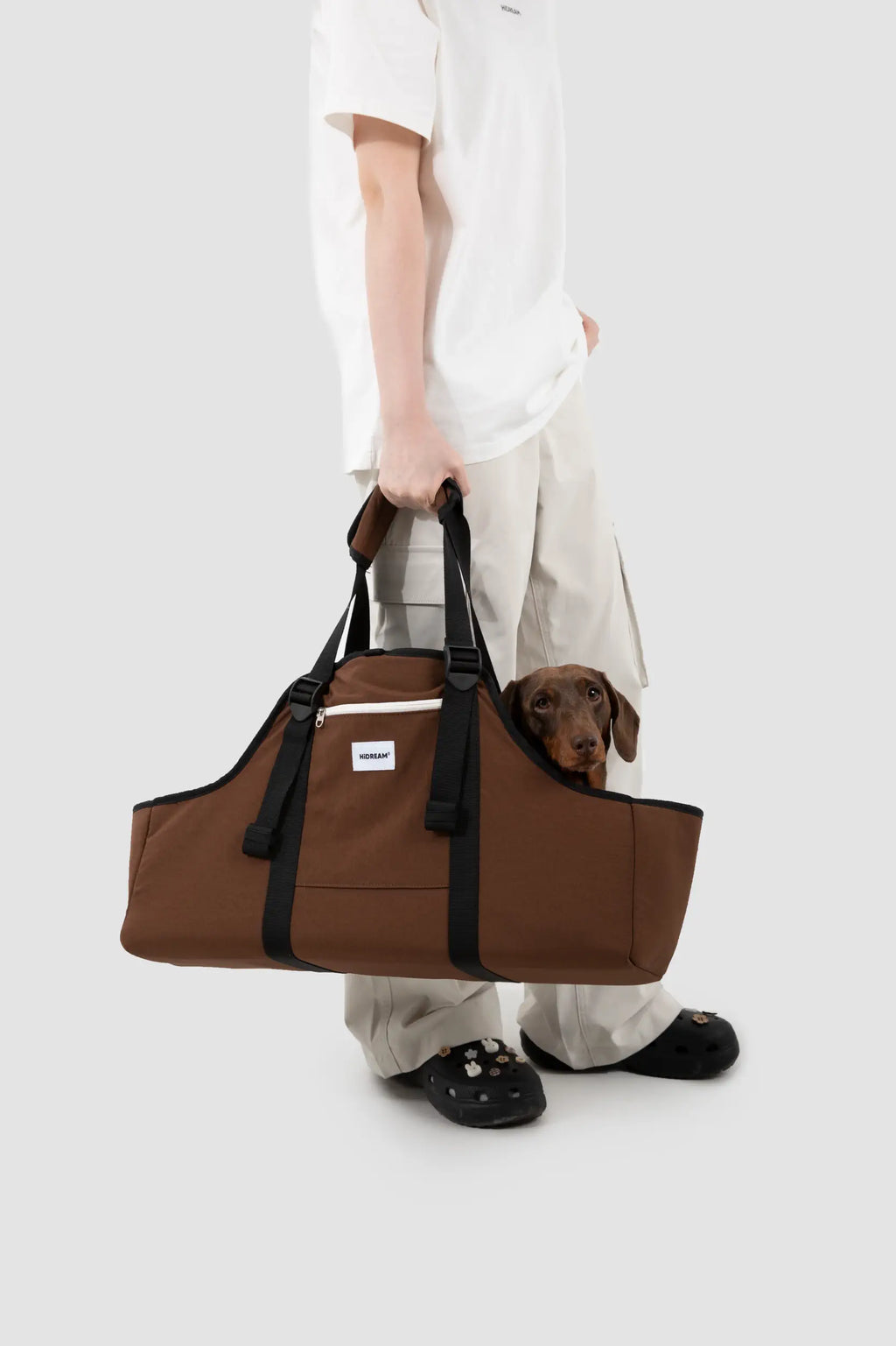 Open-Top Dachshund Carrier Tote – Shoulder, Crossbody & Hand Carry