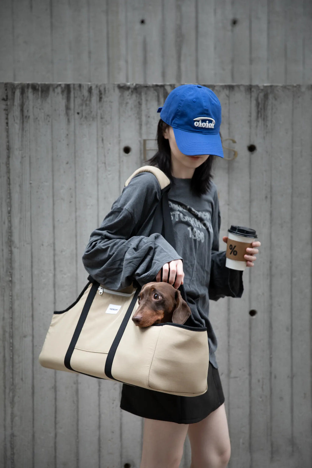 Open-Top Dachshund Carrier Tote – Shoulder, Crossbody & Hand Carry
