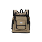 HiDREAM Mountain Series Chest Pet Tote in khaki, escape-proof pet backpack with breathable mesh sides and front storage pocket.
