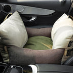 HiDREAM Dog & Cat Car Safety Seat placed in car seat. All-season, secure pet travel bed with padded interior.