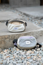 Chestnut Brown and Dusk Mauve HiDREAM dog walking waist bags outdoors