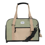 HiDREAM 3-in-1 Sling Pet Carrier in green and beige, designed for stylish pet travel in Australia. Features dual handles and front zip pocket.